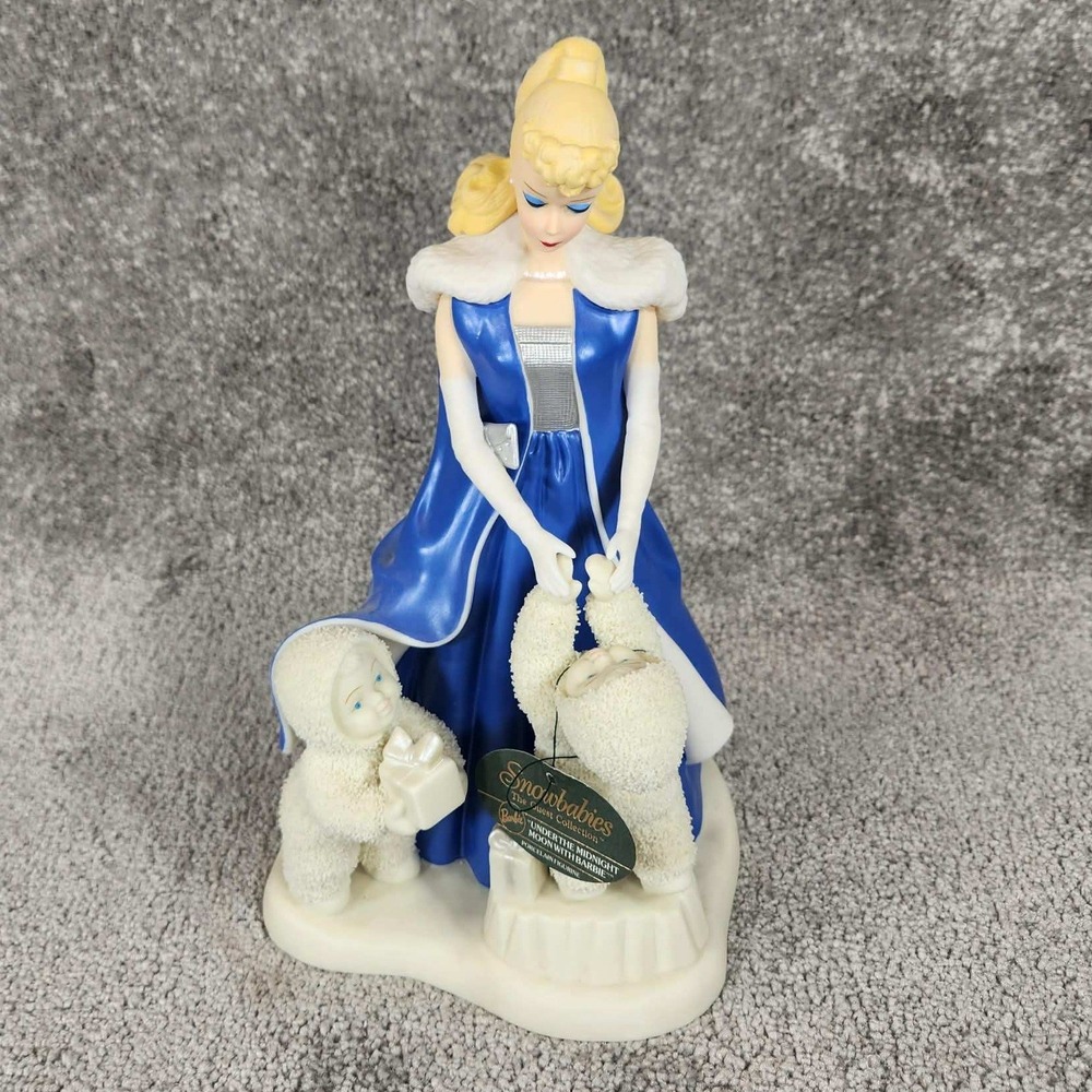 Department 56 Snowbabies Barbie Figurine Blue Under the Midnight Moon 2000